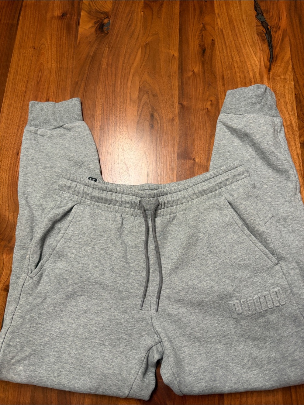 Puma Gray Men's/Women's Heathered Jogger Sweatpants with Drawstring